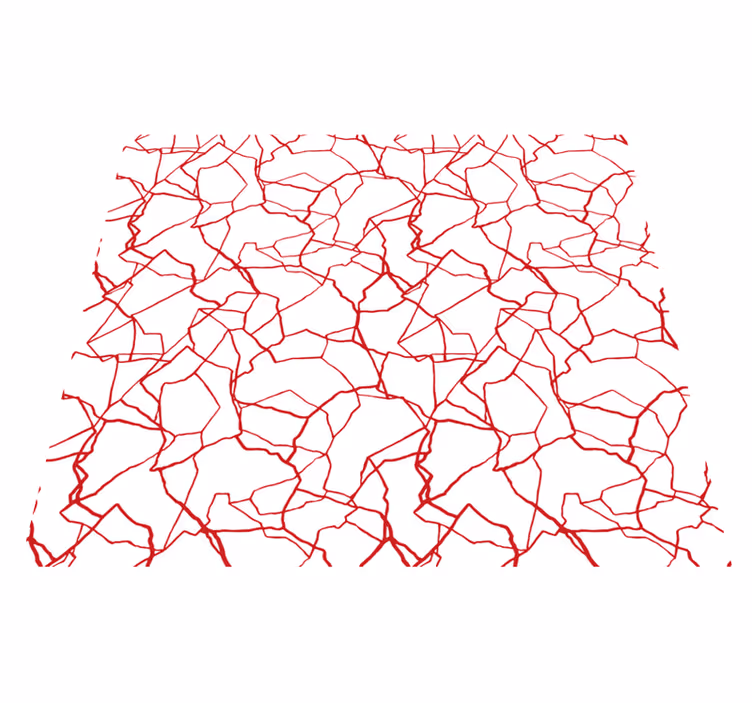 Tappeto vinile bianco motivo rosso screpolato - TenStickers