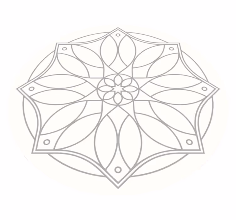 Tappeto vinile bianco disegno mandala - TenStickers
