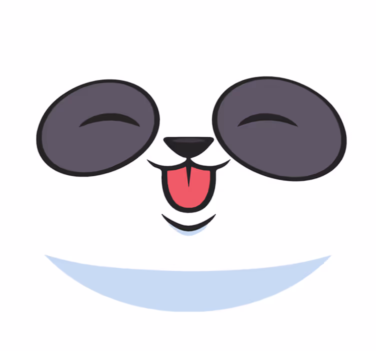 Tappeto vinile bianco faccia da panda - TenStickers