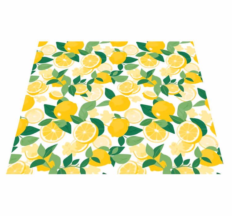 Tappeto vinile giallo motivo a fetta di limone - TenStickers