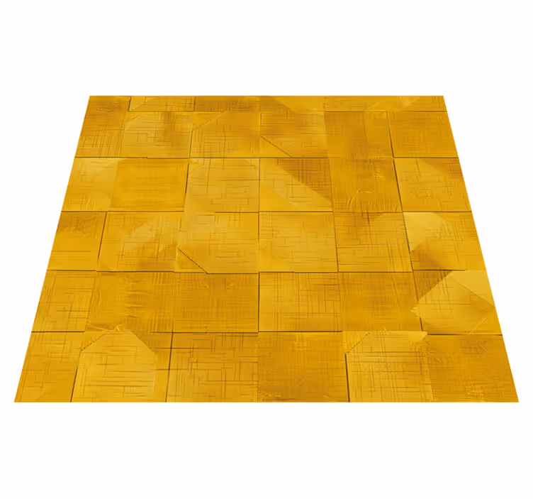 Tappeto vinile giallo quadrati geometrici - TenStickers