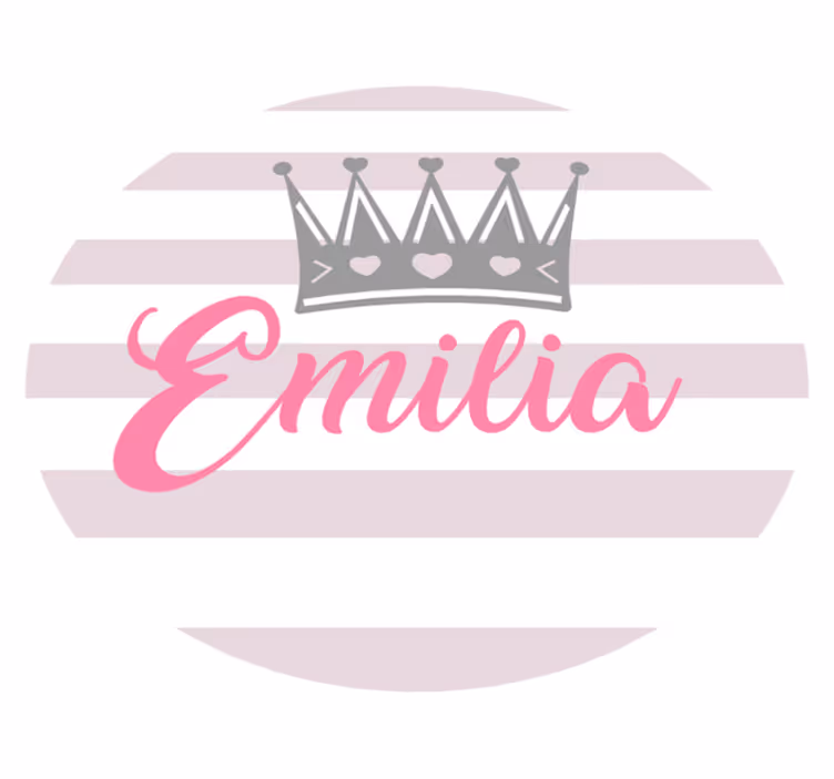 Tappeto vinile con nome corona e strisce - TenStickers