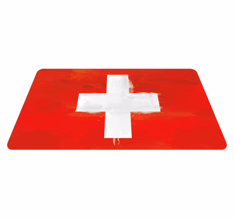 Tappeto vinile bagno bandiera svizzera - TenStickers