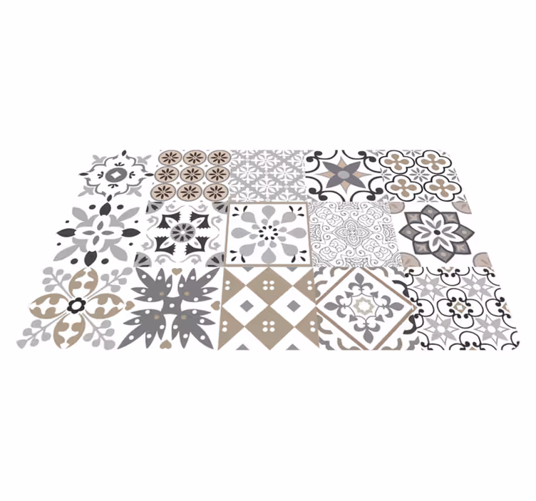 Tappeto pvc cucina mosaico grigio - TenStickers