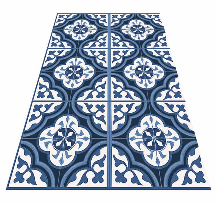 Tappeto in vinile soggiorno majorica blu portoghese - TenStickers
