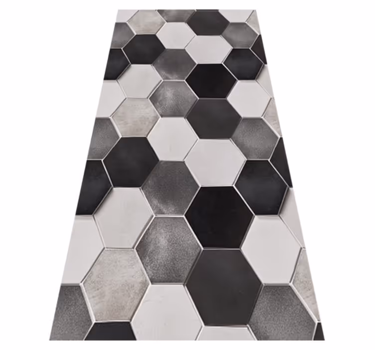 Tappeto pvc cucina esagoni grigi - TenStickers