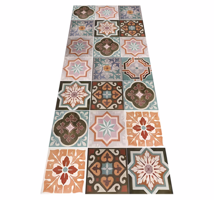 Tappeto pvc cucina piastrelline siciliane - TenStickers