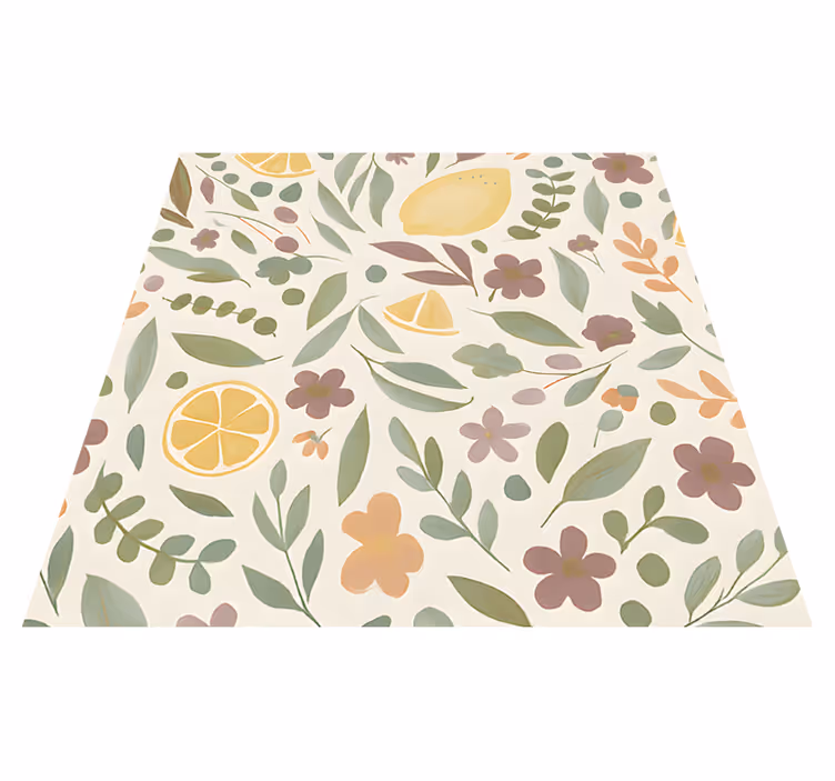 Tappeto vinile esterno disegno floreale al limone - TenStickers