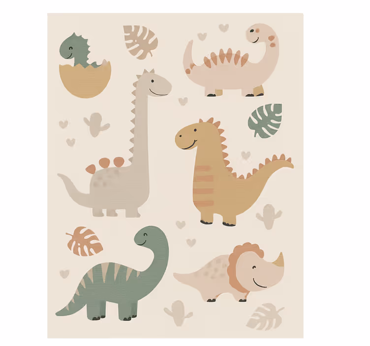 Tappeto vinile per bambini design giurassico beige - TenStickers