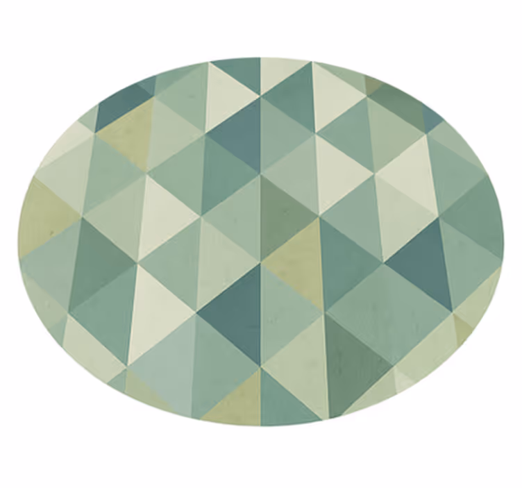 Tappeto vinile verde disegno di triangoli geometrici - TenStickers