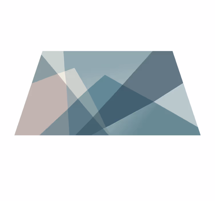 Tappeto vinile blu disegno astratto geometrico - TenStickers