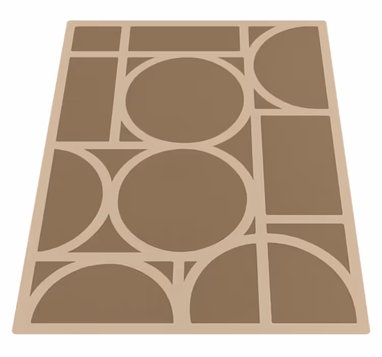 Tappeto vinile quadrato disegno geometrico beige - TenStickers