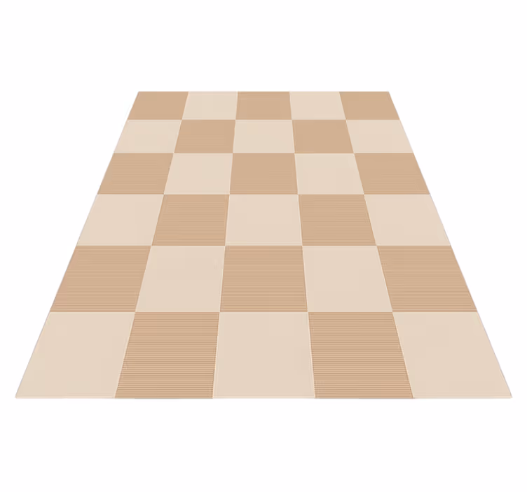 Tappeto vinile quadrato motivo a scacchi beige - TenStickers
