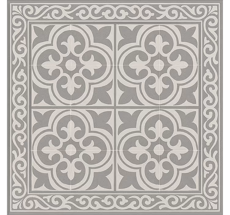 Tappeto vinile quadrato eleganti piastrelle grigie - TenStickers