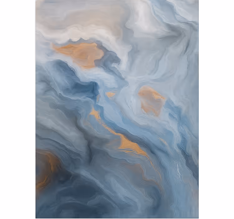 Tappeto vinile effetto marmo sfumature ambra-blu - TenStickers