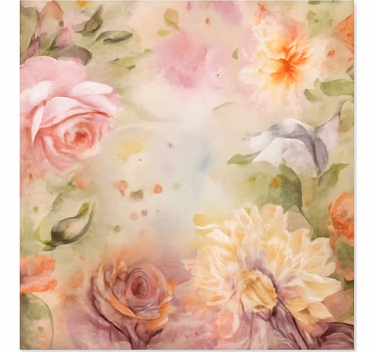 Tappeto in vinile soggiorno rose floreali rosa - TenStickers