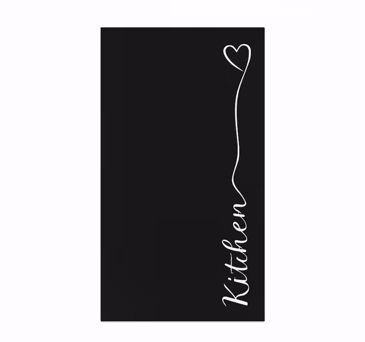 Tappeto pvc cucina lettera corsiva a forma di cuore - TenStickers