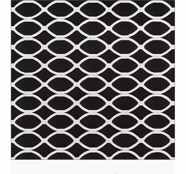 Tappeto vinile sala da pranzo design ovale monocromatico - TenStickers