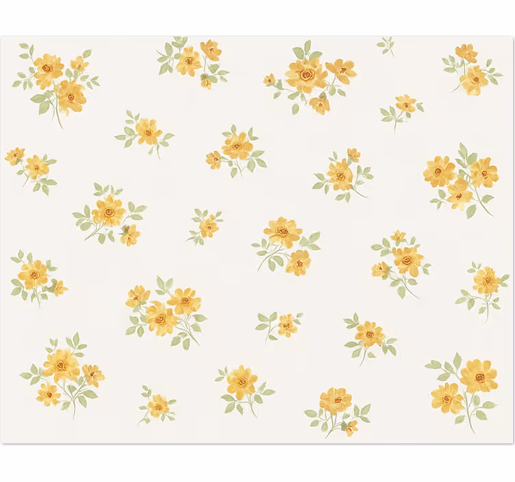 Tappeto vinile sala da pranzo delicato chintz floreale - TenStickers