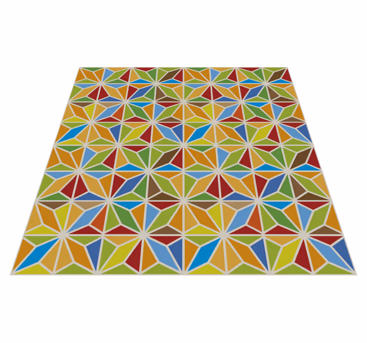 Tappeto vinile sala da pranzo piastrella geometrica caleidoscopic - TenStickers