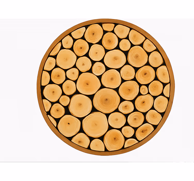 Tappeto vinile sala da pranzo fetta di legno naturale - TenStickers