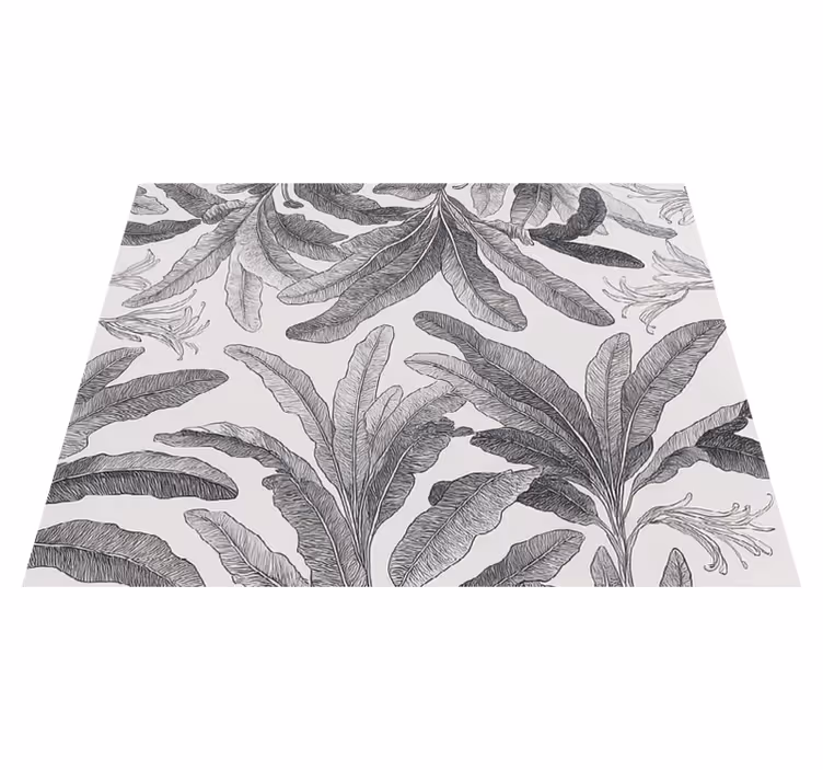 Tappeto pvc cucina palme grigie eleganti - TenStickers