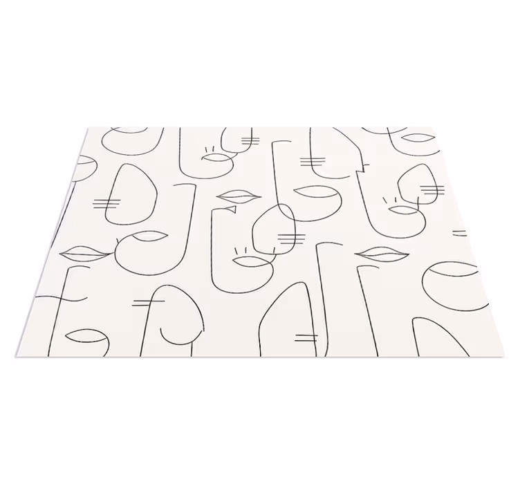 Tappeto pvc cucina parti di volti astratti - TenStickers