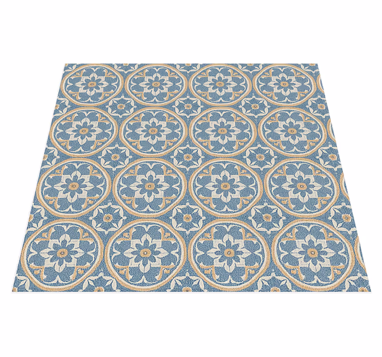 Tappeto in vinile soggiorno stile azulejo - TenStickers