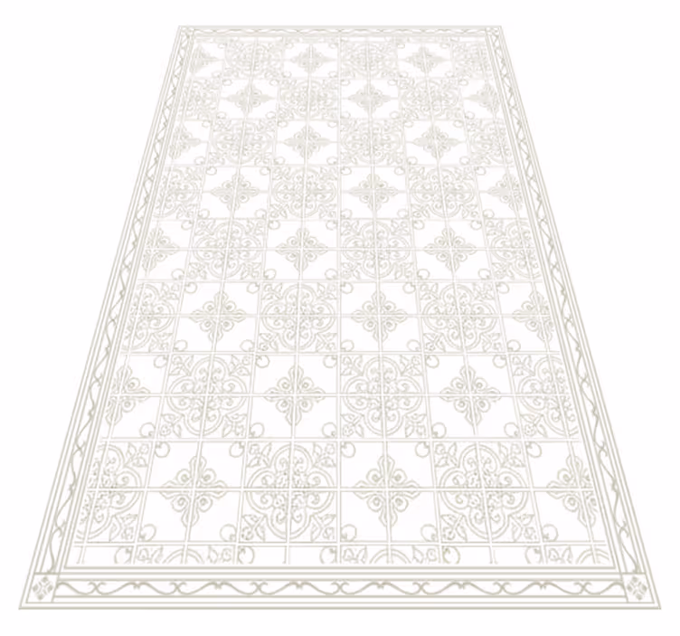 Tappeto in vinile soggiorno beige ornato - TenStickers