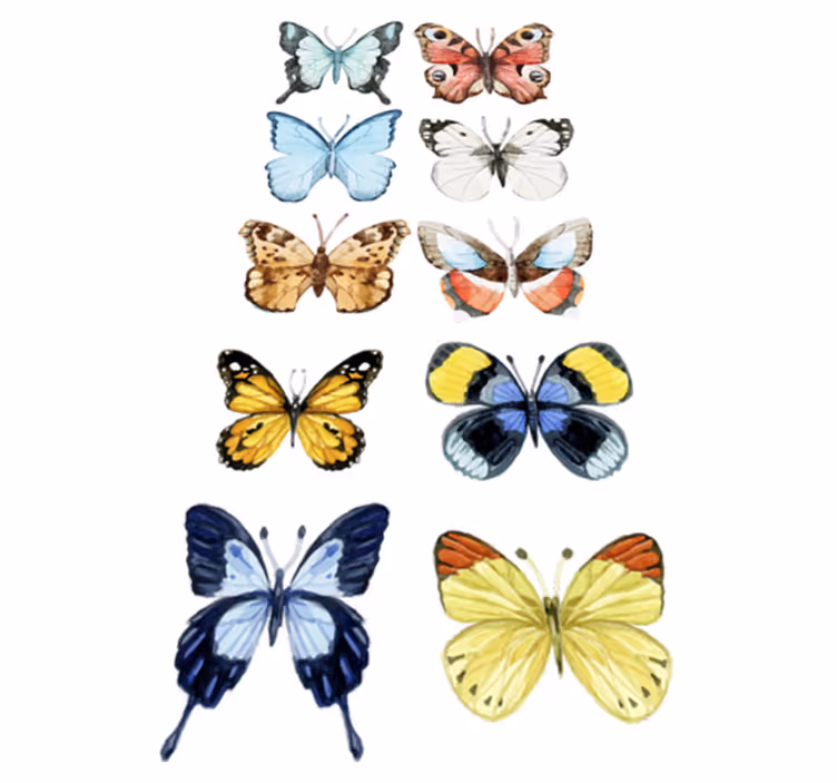 Tappeto vinile animali dieci farfalle colorate - TenStickers