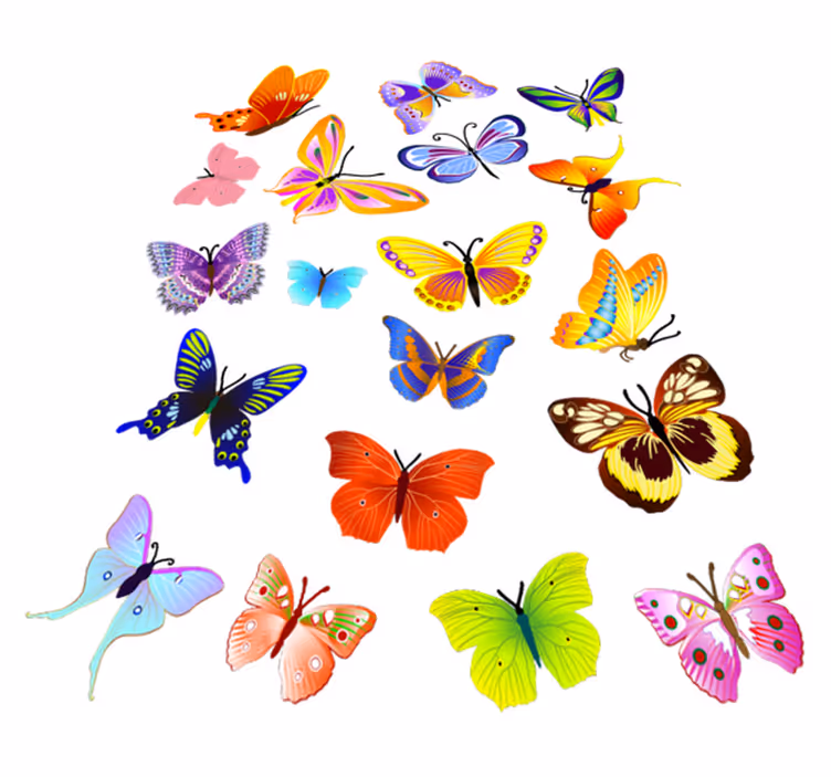 Tappeto vinile animali farfalle volanti multicolori - TenStickers
