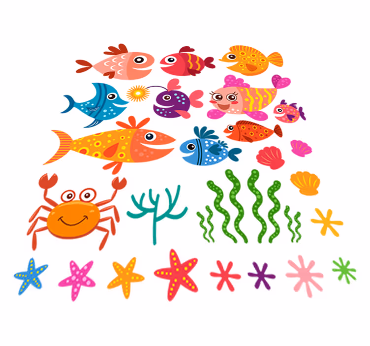 Tappeto vinile animali pesci per bambini - TenStickers