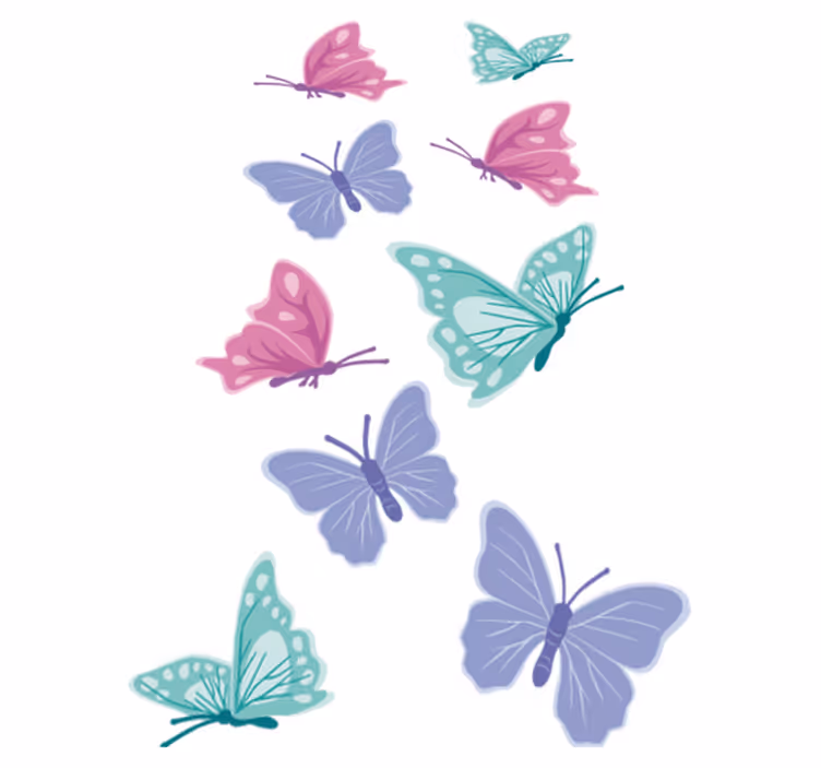 Tappeto vinile animali farfalle pastello - TenStickers
