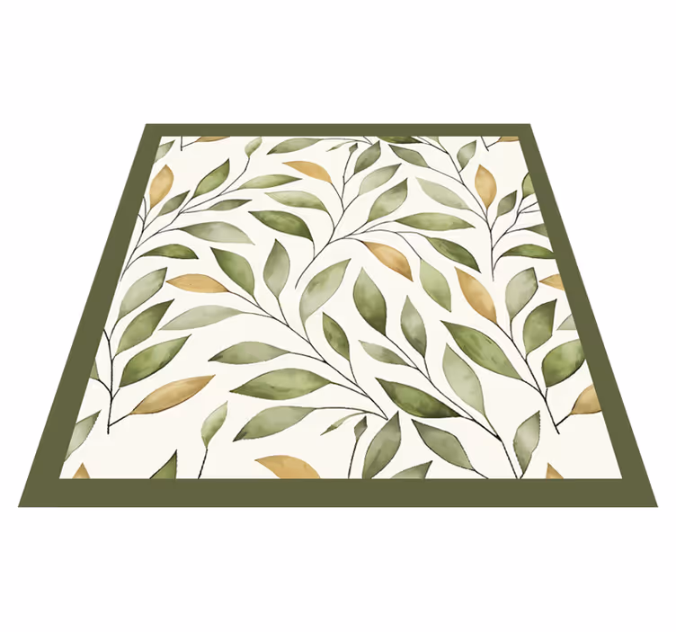 Tappeto pvc cucina sentiero foglia acquerello - TenStickers