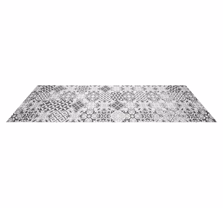Tappeto pvc cucina mosaico grigio intricato - TenStickers
