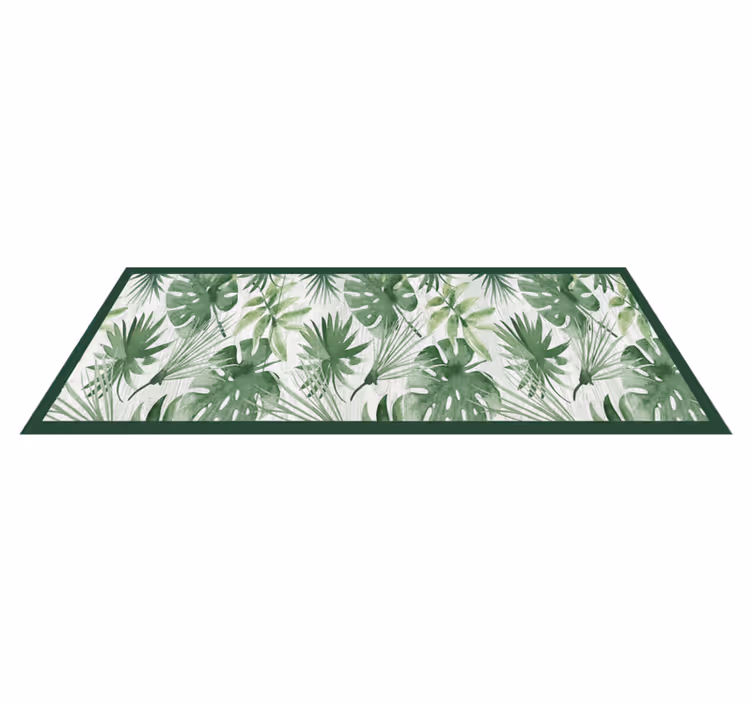 Tappeto pvc cucina foglie tropicali acquerello - TenStickers