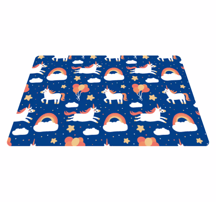 Tappeto vinile animali unicorni bianchi per bambini - TenStickers