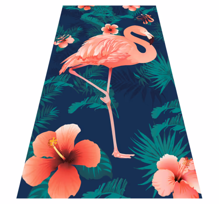 Tappeto vinile animali fenicotteri rosa tropicali - TenStickers