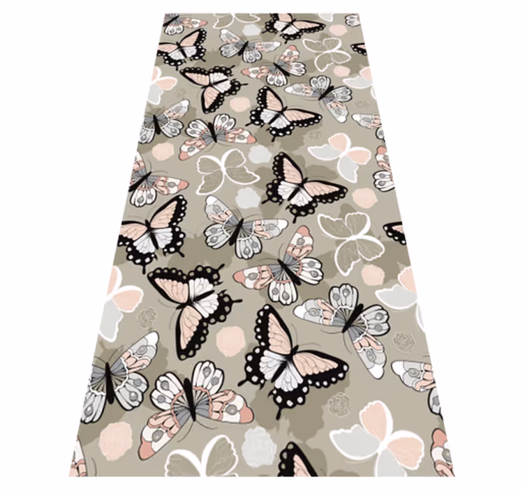 Tappeto vinile animali farfalle volanti beige - TenStickers