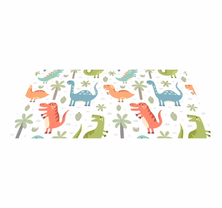 Tappeto vinile animali dinosauro felice - TenStickers
