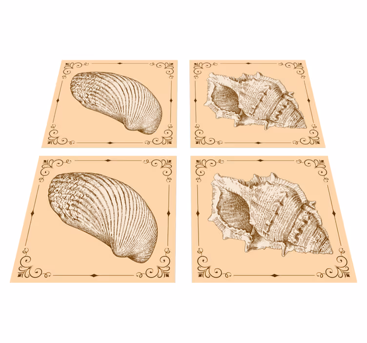 Tappeto vinile animali con conchiglie vintage - TenStickers