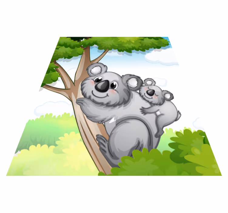 Tappeto vinile animali mamma e cucciolo di koala - TenStickers