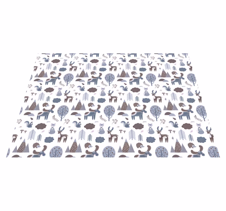 Tappeto vinile animali grigi nordici - TenStickers