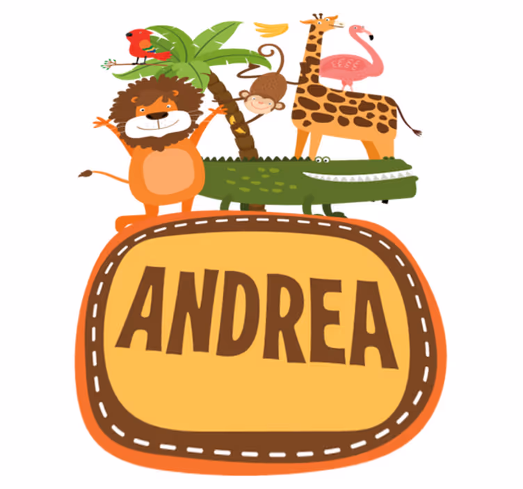 Tappeto vinile animali animali della giungla con nome - TenStickers