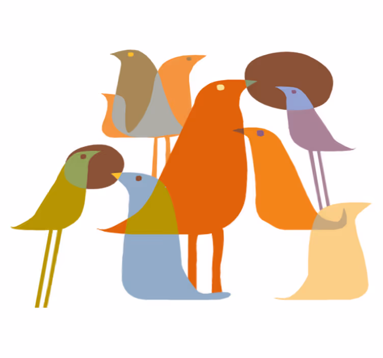Tappeto vinile animali stile minimalista uccelli - TenStickers