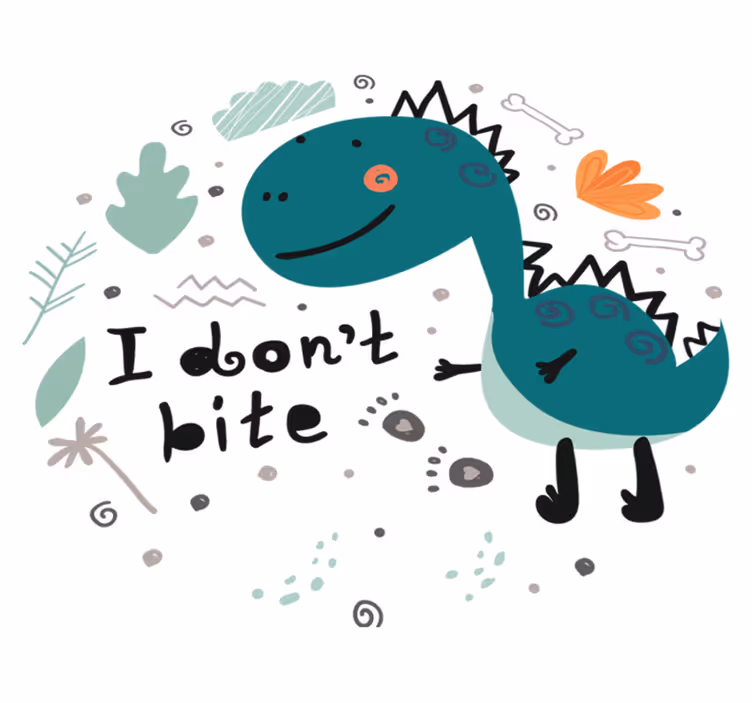 Tappeto vinile animali dinosauro verde sorridente - TenStickers