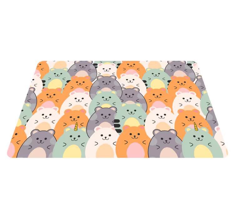 Tappeto vinile animali criceti multicolore che mangiano - TenStickers