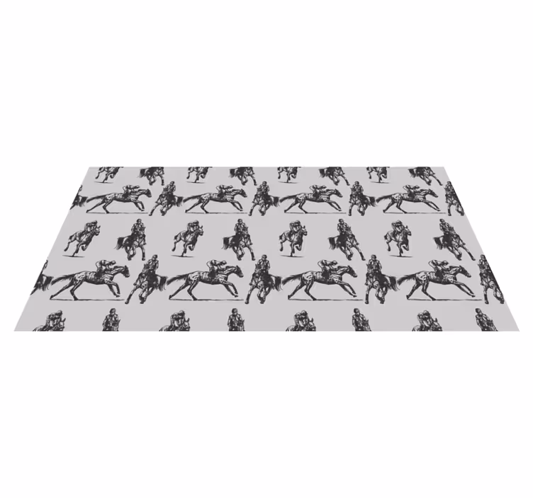 Tappeto vinile animali cavalli western grigi - TenStickers