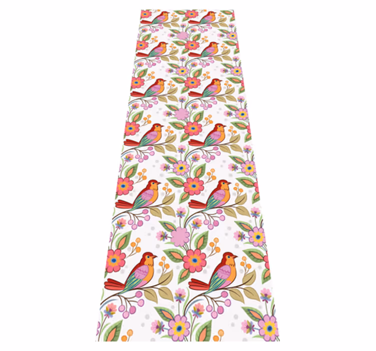 Tappeto vinile animali uccelli rossi e arancioni - TenStickers