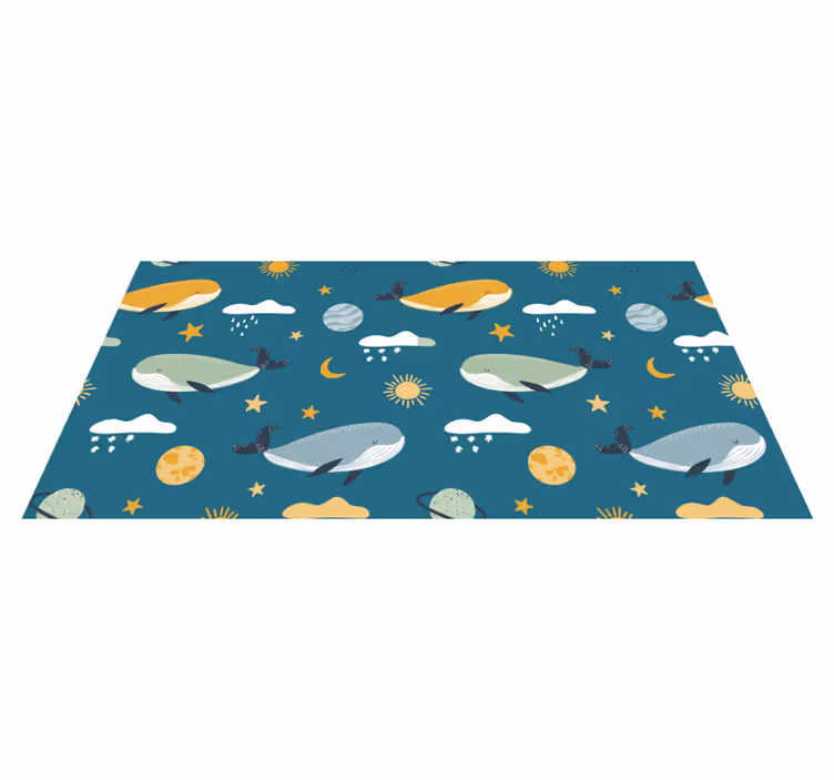 Tappeto vinile animali motivo balena alla moda - TenStickers